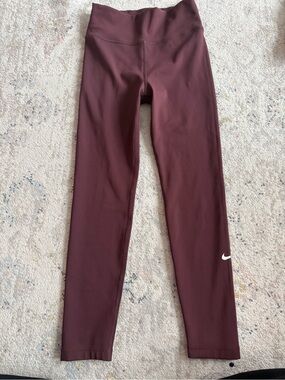 Nike Kids Maroon High-Waist Performance Leggings